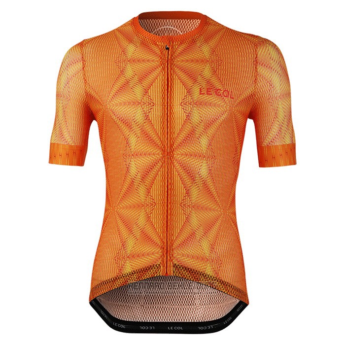 2020 Fahrradbekleidung Le Col Orange Trikot Kurzarm und Tragerhose